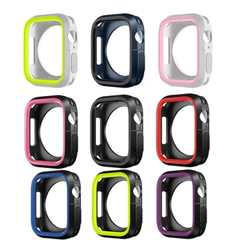 Силиконовый бампер для Apple Watch case 6 5 44 мм 40 мм iWatch case 42 мм/38 мм мягкая защитная крышка Apple watch 4 3 2 1 Аксессуары 44