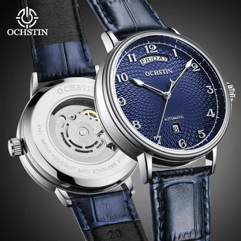 Ochstin Masterpiece Винтажные модные дизайнерские часы, автоматические механические мужские водонепроницаемые часы