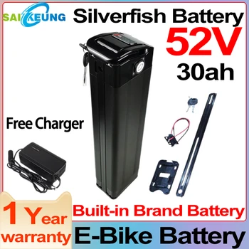 Батареи для Скутера Ebike 18650 Cell 20ah Silverfish Аккумулятор Для Электрического Велосипеда 50ah 2000w Моторный Комплект 52V 25/30/35/40ah Литиевая батарея