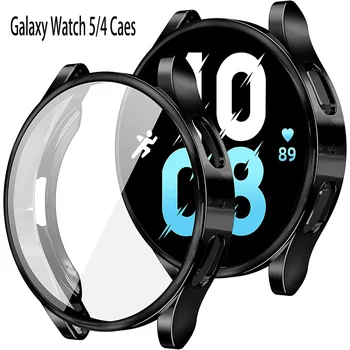 Чехол для Samsung Galaxy Watch 4 5 40 мм 44 мм, защитная крышка, силиконовый бампер из ТПУ, защита экрана, полные аксессуары