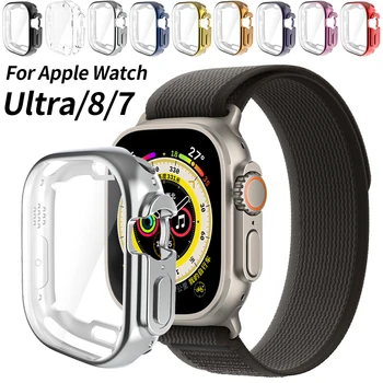 Чехол для часов Apple Watch Case Series 7/8 41 мм 45 мм Защитная пленка для экрана 654 44 мм 40 мм 42 мм 38 мм Бампер для iWatch Ultra 49 мм Чехол