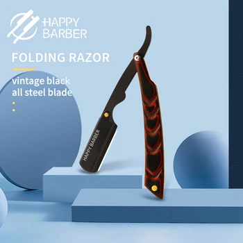 Happy Barber Razor Ручная бритва для стрижки Мужские инструменты для бритья Безопасная бритва с одним краем Дропшиппинг Парикмахерские аксессуары