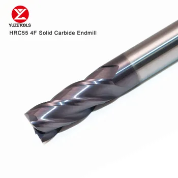 Твердосплавная Концевая фреза YUZETOOLS CNC HRC55 для Универсальной Фрезы для материала 6 мм 8 мм 10 мм для широкого спектра стальных сплавов