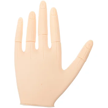 Искусственная рука для практики маникюра Протезная рука С гибкими ногтями Акриловые ногти Мягкая Резина Силикон
