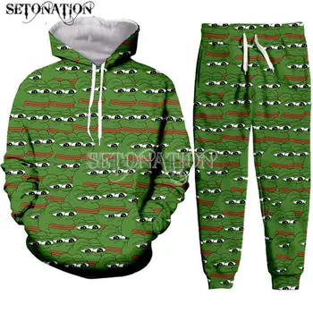 Frog-Pepe для мужчин/женщин, новые модные крутые толстовки с 3D принтом/толстовка/брюки/спортивный костюм, прямая поставка