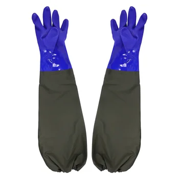 1 Пара Длинных Аквариумных перчаток Водонепроницаемые резиновые перчатки Перчатки для обслуживания аквариума Перчатки для замены воды