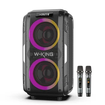 W-KING T9 Pro прямое питание, выходная мощность 120 Вт, Bluetooth-динамик для вечеринки со светом, микрофонами и дистанционным управлением