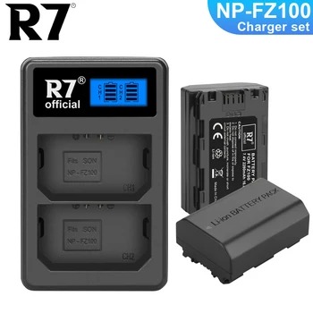 R7 NP-FZ100 NPFZ100 NP FZ100 2280 мАч Батарея + ЖК-дисплей с двойным зарядным устройством для Sony NP-FZ100, BC-QZ1, Sony a9, a7R III, a7 III, A6600