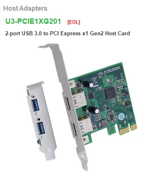 U3-PCIE1XG201 2-портовая хост-карта USB 3.0 для PCI Express x1 Gen2