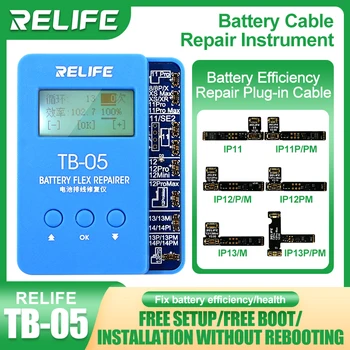 RELIFE TB-05 Ремонт кабеля аккумулятора Бесплатная настройка прибора и загрузка без необходимости Адаптации к различным моделям для iPhone IP8G-14PM