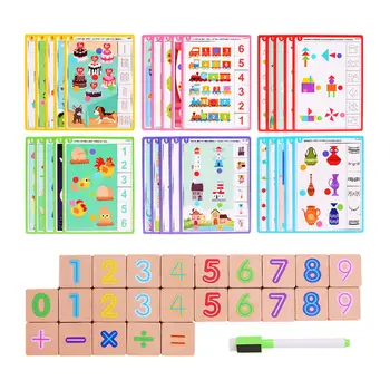 Математическая счетная игрушка, деревянные игрушки, Семейная игра, обучающие игрушки Монтессори, слайд-головоломка, подарки на день рождения для детей