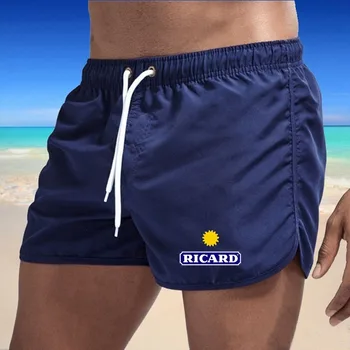 Мужские шорты Ricard с принтом, дышащая кружевная спортивная одежда, пляжная сушка, тренажерный зал и фитнес, летняя мужская одежда