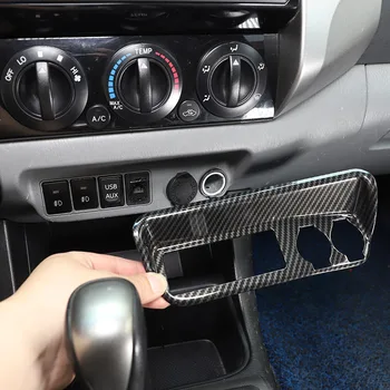 Для Toyota Tacoma 2011-2015 ABS углеродное волокно/Красный автомобильный прикуриватель с центральным управлением, рамка, наклейка, автомобильные аксессуары