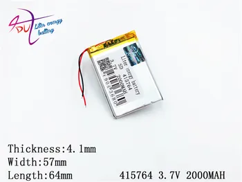415764 3,7 В 2000 мАч 405565 Полимерно-литиевая Li-Po аккумуляторная батарея Для GPS DVD электронная книга планшетный ПК power bank