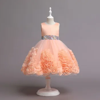 BunnyLuLu, Детское вечернее платье для выпускного вечера, платье Принцессы с цветочными блестками Для девочек, Свадебное платье Подружки Невесты, Вечерние платья для вечеринок