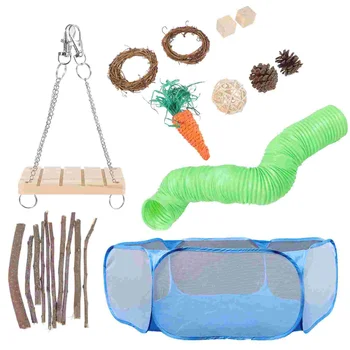 Игрушка-манеж для кролика, туннельные игрушки, аксессуар для хомяка, Шиншиллы, набор аксессуаров для клетки для гвинейских жевательных крыс
