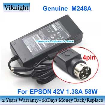 Оригинальный 42 В 1.38A M248A адаптер переменного тока источник питания 58 Вт для EPSON COLORWORKS C3500 C3500 Зарядное устройство для ноутбука 4pin