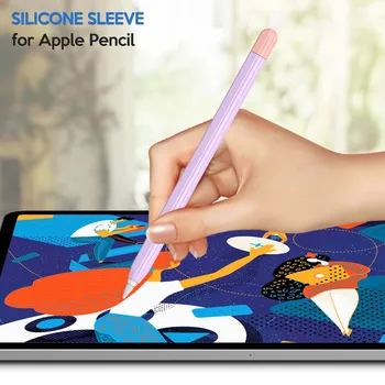 для Apple Pencil 2 1 Чехол для планшета iPad, сенсорная ручка, стилус, красочный нескользящий защитный чехол, мягкий силиконовый чехол, пеналы