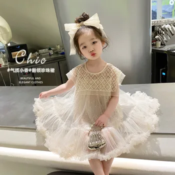 Одежда для девочек 2023, Летняя новая детская одежда, Корейское издание, Супер иностранные платья Для детей, плащ, Платье принцессы