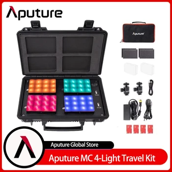Aputure AL-MC LED 4-Light Travel Kit 5W RGB 3200-6500K Перезаряжаемый Карманный Видеосветильник с коробкой для переноски