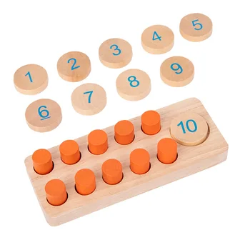 Монтессори Деревянная Игрушка Счетчик Чисел 1-10 Математическая игрушка Обучающая Цифровая Когнитивная доска Игрушки для раннего образования Для Детей