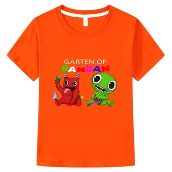 Горячая игра Garten of Banban, Детская футболка с рисунком из мультфильма, Одежда для девочек, Футболка с коротким рукавом для мальчиков и девочек, Топы из 100% хлопка, y2k, детская одежда