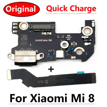 100% Оригинальная новинка для Xiaomi Mi 8 Mi8 USB зарядное устройство док-разъем Зарядная плата порт Материнская плата Гибкий кабель Запасные части
