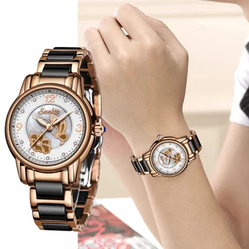Женские кварцевые часы, женские простые наручные часы с бабочкой и цветком, роскошные брендовые часы-браслет, женские водонепроницаемые часы для матери