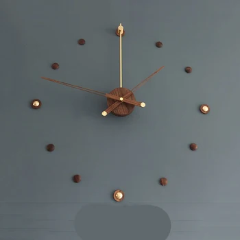 Креативные Роскошные настенные часы Silent Испания Большие Настенные часы Гостиная Большие Часы Современная деревянная Указка Офисное украшение ZY50GZ