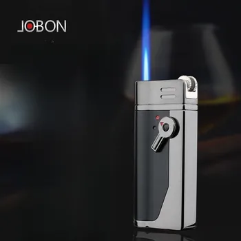 JOBON 2023 Металлический Новый Открытый Ветрозащитный Турбонаддув с синим пламенем Прямого удара, Газовая зажигалка с бутаном, Креативные высококачественные подарки для мужчин