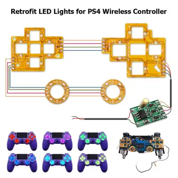 6-Цветная Простая в установке люминесцентная лицевая кнопка D-Pad с подсветкой DTF LED Комплект для контроллера PS 4 PS4
