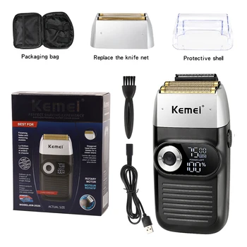 Kemei KM-2026 KM-2024 Электробритва Профессиональная USB Перезаряжаемая Мощная Бритвенная машина для бритья Бороды Электрическая Бритва для мужчин