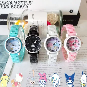 Часы с имитацией керамики Sanrio Melody Jade Guigou Stitzer Милые кварцевые часы для учащихся начальной и средней школы
