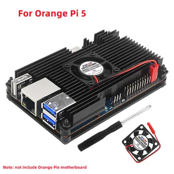 Для Orange Pi 5 Алюминиевый корпус с вентилятором Активно-пассивного охлаждения Радиатора