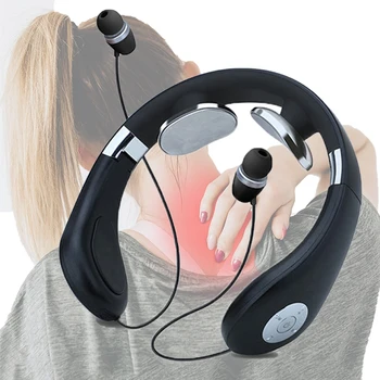 Шейный Плечевой EMS Мышечный Массажер Bluetooth наушники Тренажер для расслабления Электрический Инструмент для снятия боли Физиотерапия шейного позвонка