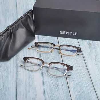Очки для чтения GENTLE Havana, мужские оптические очки из титана синего света, очки по рецепту с оригинальным футляром