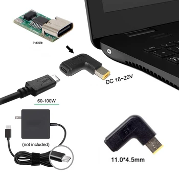 USB 3.1 Type C, Адаптер зарядного устройства для ноутбука USB-C, конвертер, Разъем питания постоянного тока USB Type C для ноутбука Lenovo
