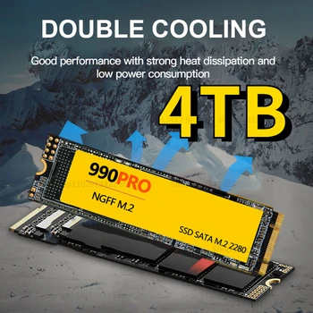 4 ТБ Высокоскоростной SSD 990 PRO PCIe 4.0 NVMe M.2 2280 1 ТБ 2 ТБ SSD Внутренний Твердотельный жесткий диск Для Ноутбука Настольный MLC PC Компьютер