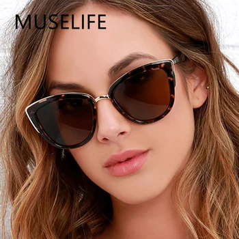 Солнцезащитные очки MUSELIFE Cateye Женские Винтажные градиентные очки Ретро Солнцезащитные очки Cat eye Женские очки UV400
