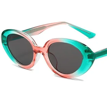 Новые солнцезащитные очки, Женские овальные солнцезащитные очки, очки с защитой от ультрафиолета, вставные дужки, очки с индивидуальной градиентной оправой, декоративные