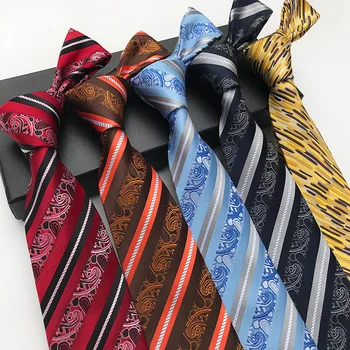 Новый галстук в тонкую полоску с цветочным узором Пейсли для мужчин, подарки для мужчин, галстук для свадебной вечеринки, 8 см