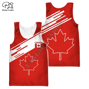 PLstar Cosmos Флаг Канады, Национальная эмблема, Летняя майка, Модный мужской/Женский Повседневный цветной пляжный жилет с 3D принтом, Стиль-C32