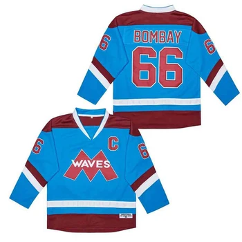 Хоккейная Майка Mighty Ducks Waves 66 Бомбей Спортивная Одежда На открытом Воздухе Трикотажные Изделия Высокого Качества С Вышивкой Синего Цвета 2023 Новинка