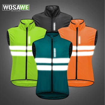 WOSAWE Велосипедный Жилет Высокой Видимости, Светоотражающий Защитный Жилет Для Ночного Бега, Мотоциклетная куртка Для Верховой Езды, Жилет Зеленого Цвета M-3XL