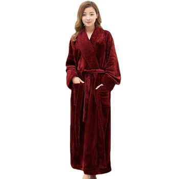 Женский Мужской Роскошный фланелевый удлиненный банный халат, Зимний Сексуальный халат из сетчатого меха, Теплое Кимоно, халаты для подружек Невесты