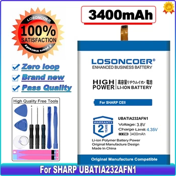 Аккумулятор большой емкости LOSONCOER 3400 мАч UBATIA232AFN1 для SHARP AQUOS 302SH в наличии