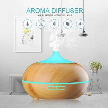 300 МЛ Деревянная Зернистая ваза USB-увлажнитель воздуха с ароматическим диффузором эфирного масла, Очиститель воздуха, Ароматерапия для офиса, бытовой Немой
