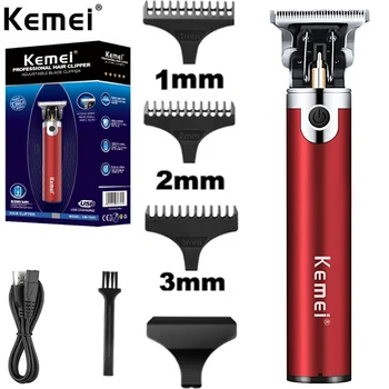 Профессиональная машинка для стрижки волос Kemei, мощный Винтажный USB-станок для стрижки волос, Триммер для мужчин, беспроводной Триммер для бороды, Парикмахерская
