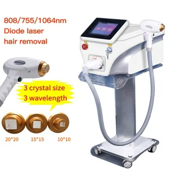 Диодная лазерная эпиляция 55 808 1064 нм, машина для удаления волос с несколькими длинами волн, Безболезненный лазерный эпилятор для лица и головы