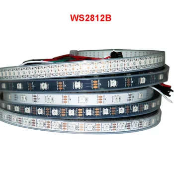 светодиодная лента 1 м/2 м/3 м/4 м/5 м WS2812B Smart pixel; 30/60/144 пикселей/светодиодов/м; WS2812 IC; IP30/IP65/IP67, светодиодная лента DC5V